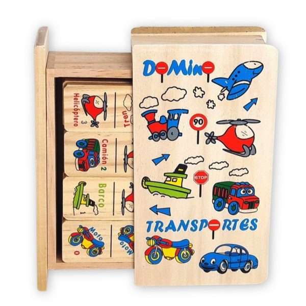 Dominó Grande Juguete Didáctico Madera Transportes