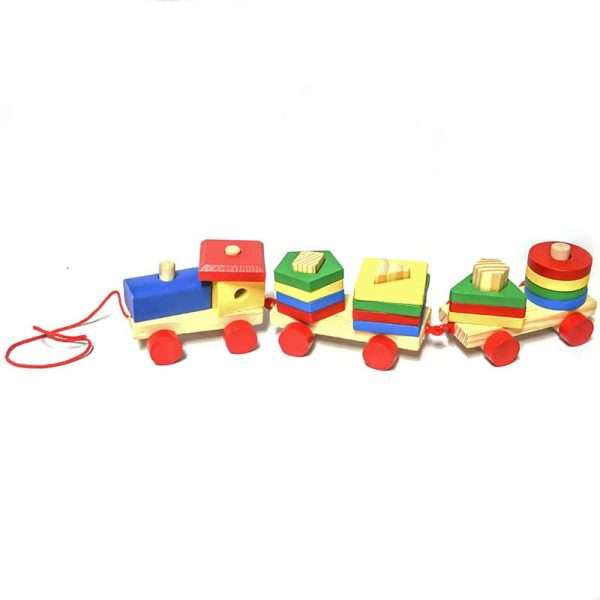 Tren Grande 3 Carros Juguete Madera